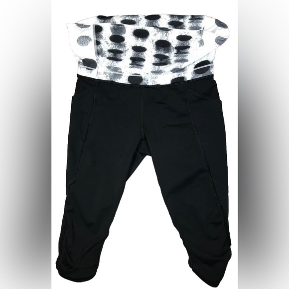 Lululemon tights black with mesh fold over waistband size 6 - Picture 5 of 8